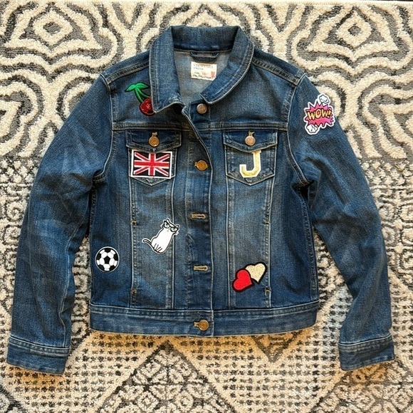 Crewcuts Other - Crewcuts Jean jacket with adorable patches size 10